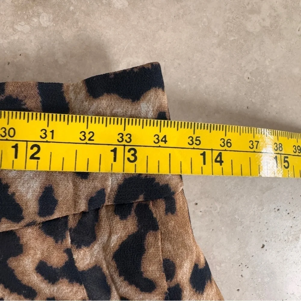 J Crew Pleated Knee Length Fit Flare Skirt Leopard Print Womens Size 00